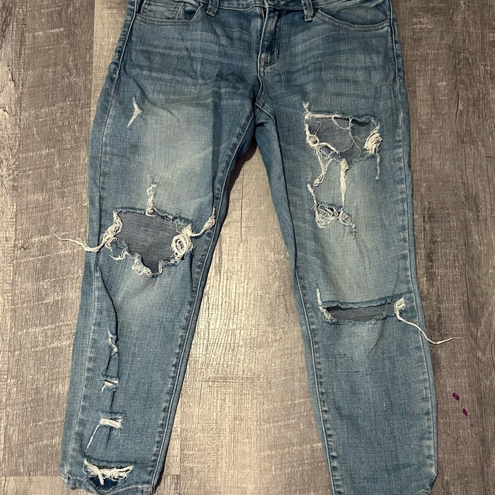 Refuge Distressed Light Blue Boyfriend Jeans